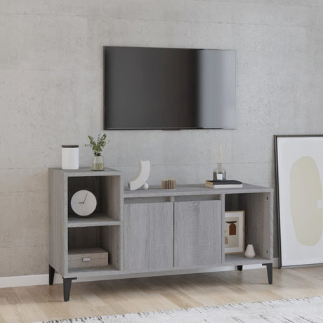 Vidaxl tv-meubel 100x35x55 cm bewerkt hout grijs sonoma eikenkleurig