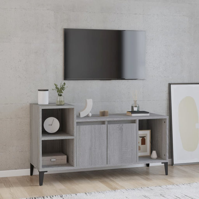 Vidaxl tv-meubel 100x35x55 cm bewerkt hout grijs sonoma eikenkleurig