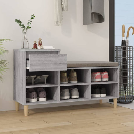 VidaXL Schuhschrank 102x36x60 cm Holzwerkstoff Sonomagrau