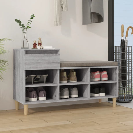 VidaXL Schuhschrank 102x36x60 cm Holzwerkstoff Sonomagrau