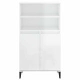 Vidaxl hoge kast 60x36x110 cm bewerkt hout hoogglans wit