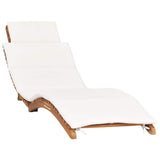 Vidaxl ligbedden 2 st met kussens massief teakhout