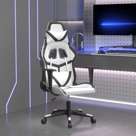 Vidaxl gamestoel kunstleer wit en zwart