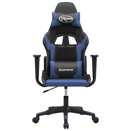 Vidaxl gamestoel kunstleer zwart en blauw