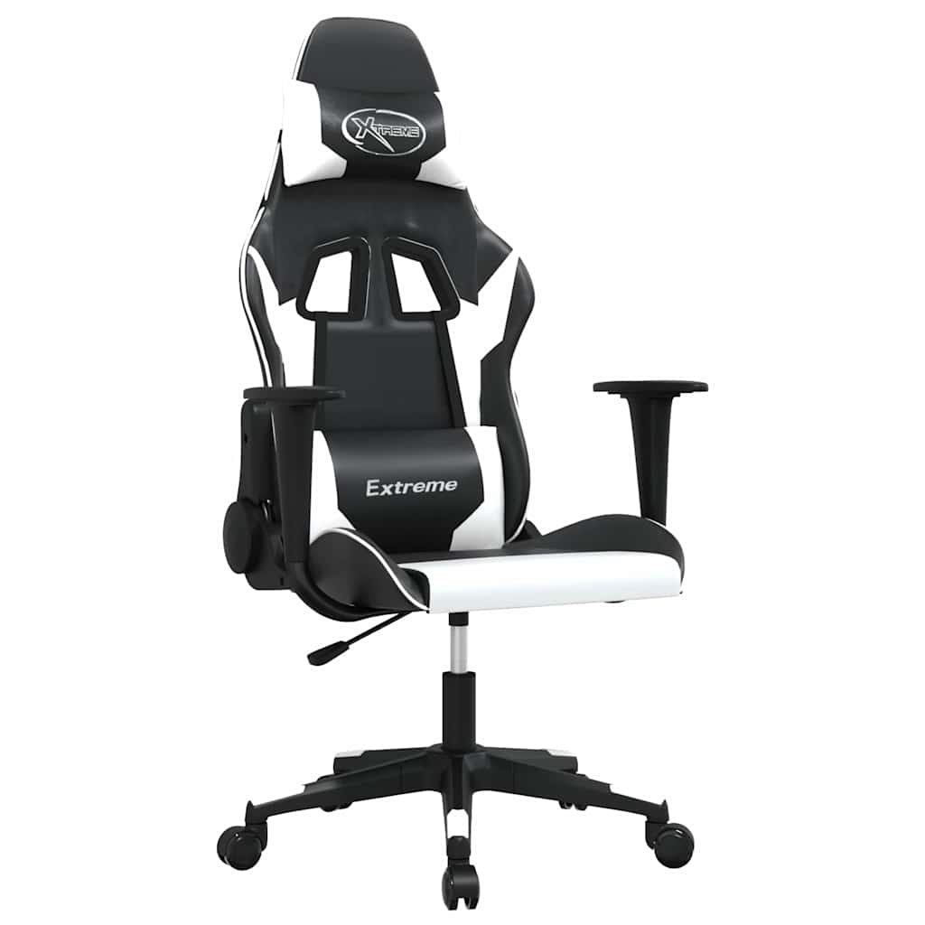 Vidaxl gamestoel kunstleer zwart en wit