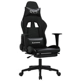 Vidaxl gamestoel met voetensteun kunstleer zwart