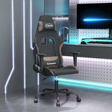 Vidaxl gamestoel stof zwart en taupe