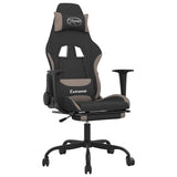 Vidaxl gamestoel met voetensteun stof zwart en taupe