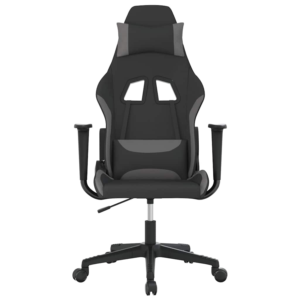 Vidaxl gamestoel stof zwart en lichtgrijs