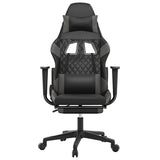 Vidaxl gamestoel met voetensteun kunstleer zwart en grijs