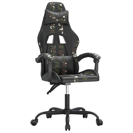 Vidaxl gamestoel kunstleer zwart en camouflage