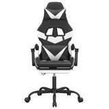 Vidaxl gamestoel met voetensteun kunstleer zwart en wit