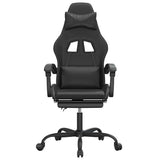 Vidaxl gamestoel met voetensteun kunstleer zwart