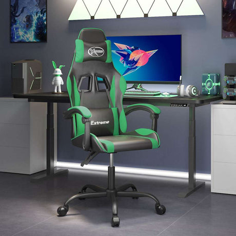 Vidaxl gamestoel kunstleer zwart en groen