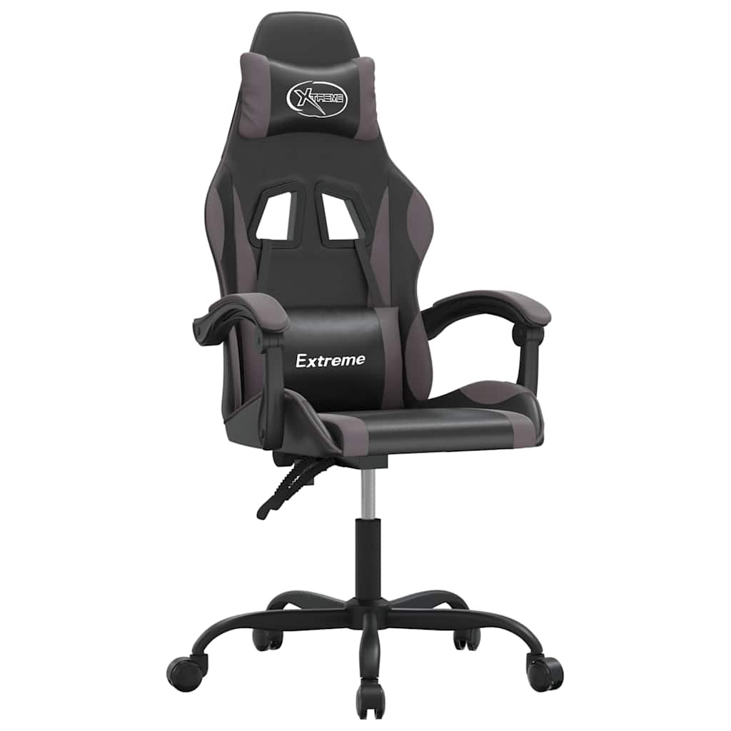 Vidaxl gamestoel kunstleer zwart en grijs