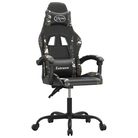 Vidaxl gamestoel kunstleer zwart en camouflage