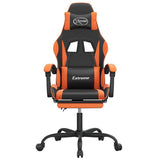 Vidaxl gamestoel met voetensteun kunstleer zwart en oranje