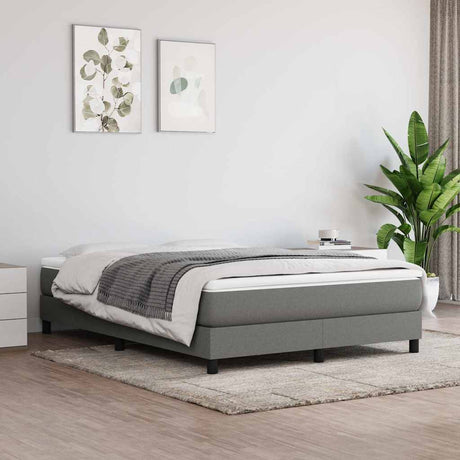 Vidaxl boxspring bed stof donkergrijs 140x200 cm