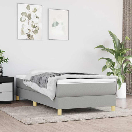 Vidaxl boxspring bed 90x190 cm stof lichtgrijs