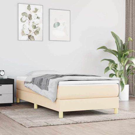 Vidaxl boxspring bed 90x190 cm stof crèmekleurig