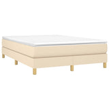 Vidaxl boxspring bed stof crèmekleurig 140x190 cm