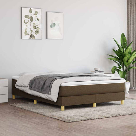 Vidaxl boxspring bed stof donkerbruin 140x200 cm