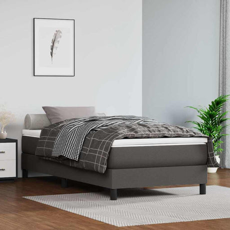 Vidaxl boxspring bed kunstleer grijs 90x190 cm
