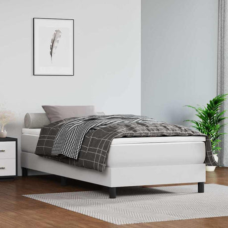 Vidaxl boxspring bed kunstleer wit 90x200 cm