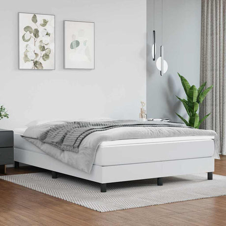 Vidaxl boxspring bed kunstleer wit 140x190 cm