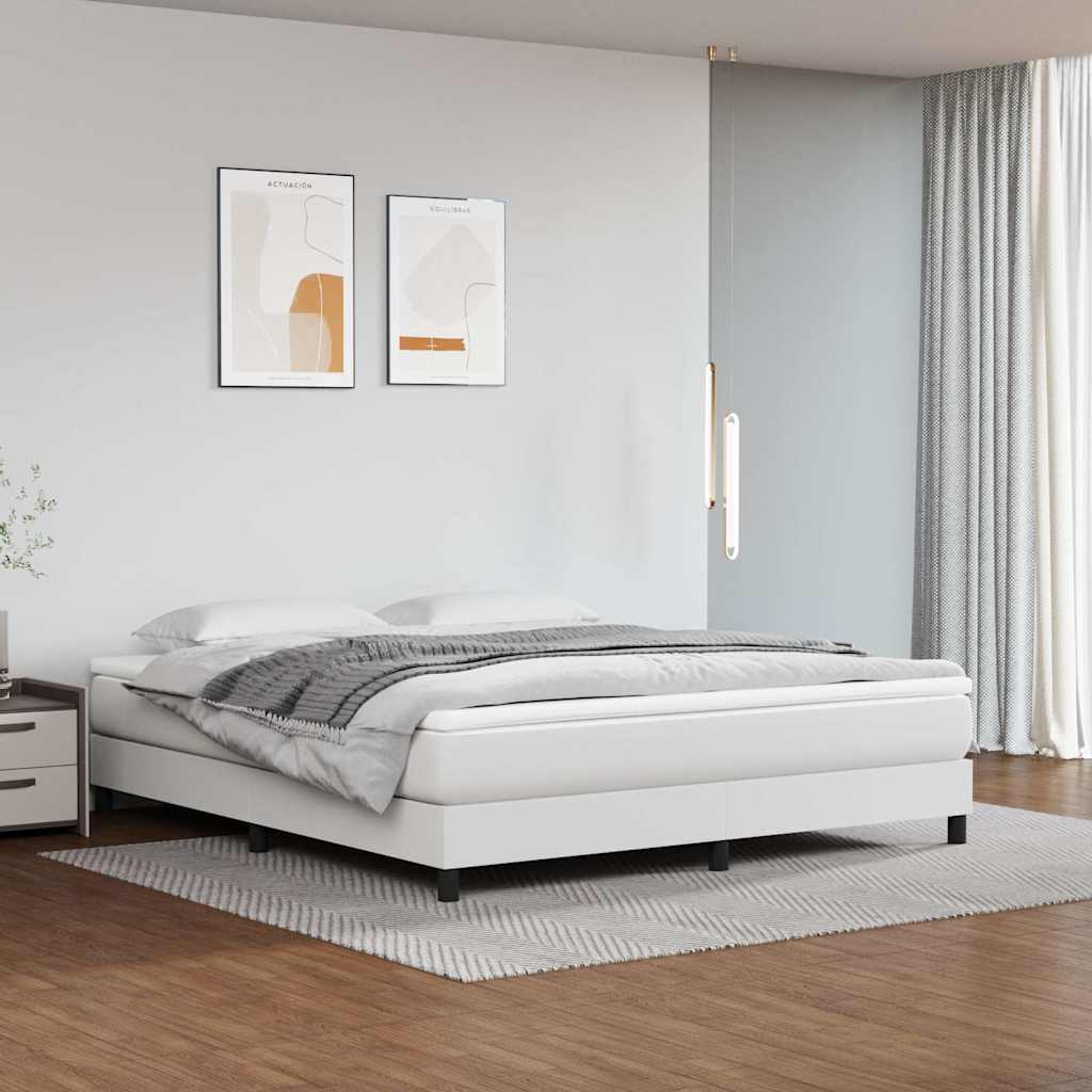 Vidaxl boxspring bed kunstleer wit 160x200 cm