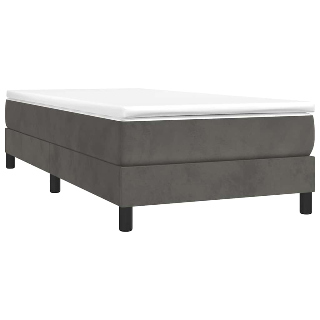 Vidaxl boxspring bed 90x200 cm fluweel donkergrijs
