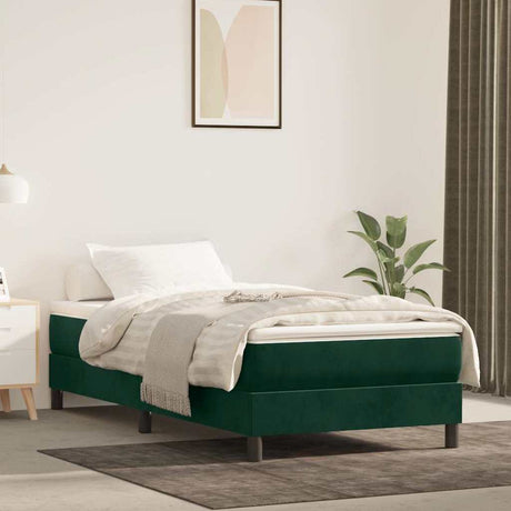 Vidaxl boxspring bed 90x200 cm fluweel donkergroen