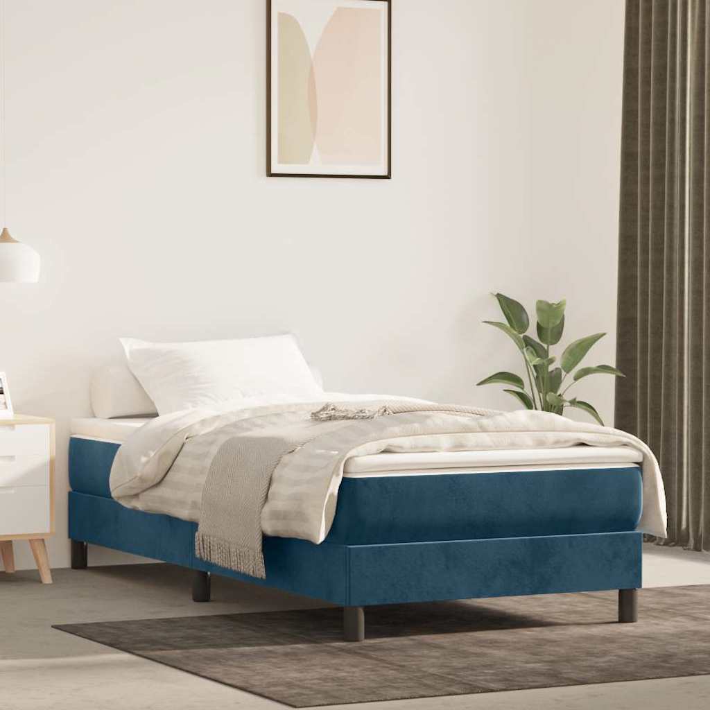 Vidaxl boxspring bed 100x200 cm fluweel donkerblauw