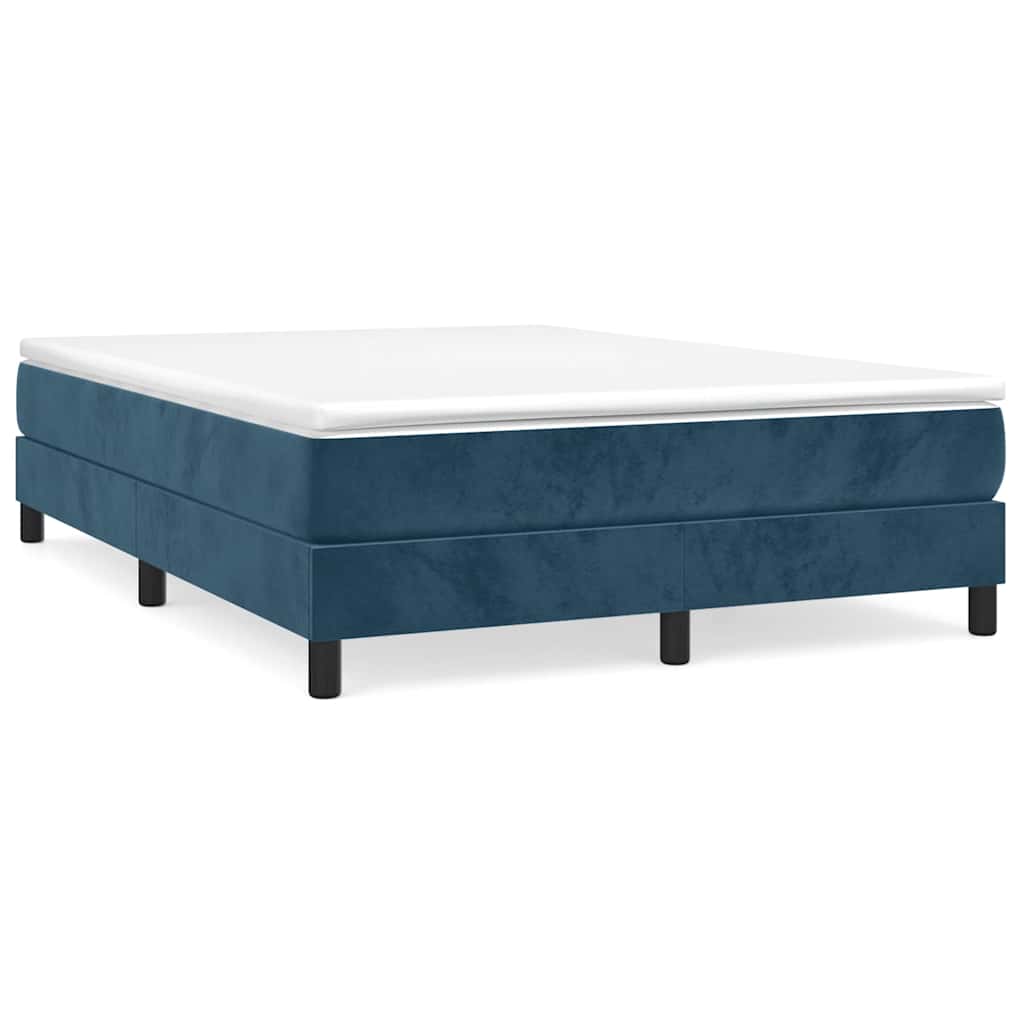 Vidaxl boxspring bed 140x190 cm fluweel donkerblauw
