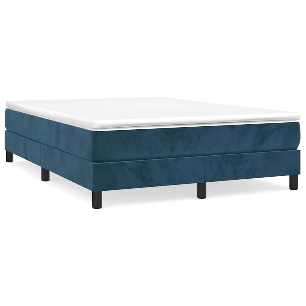 Vidaxl boxspring bed 140x200 cm fluweel donkerblauw