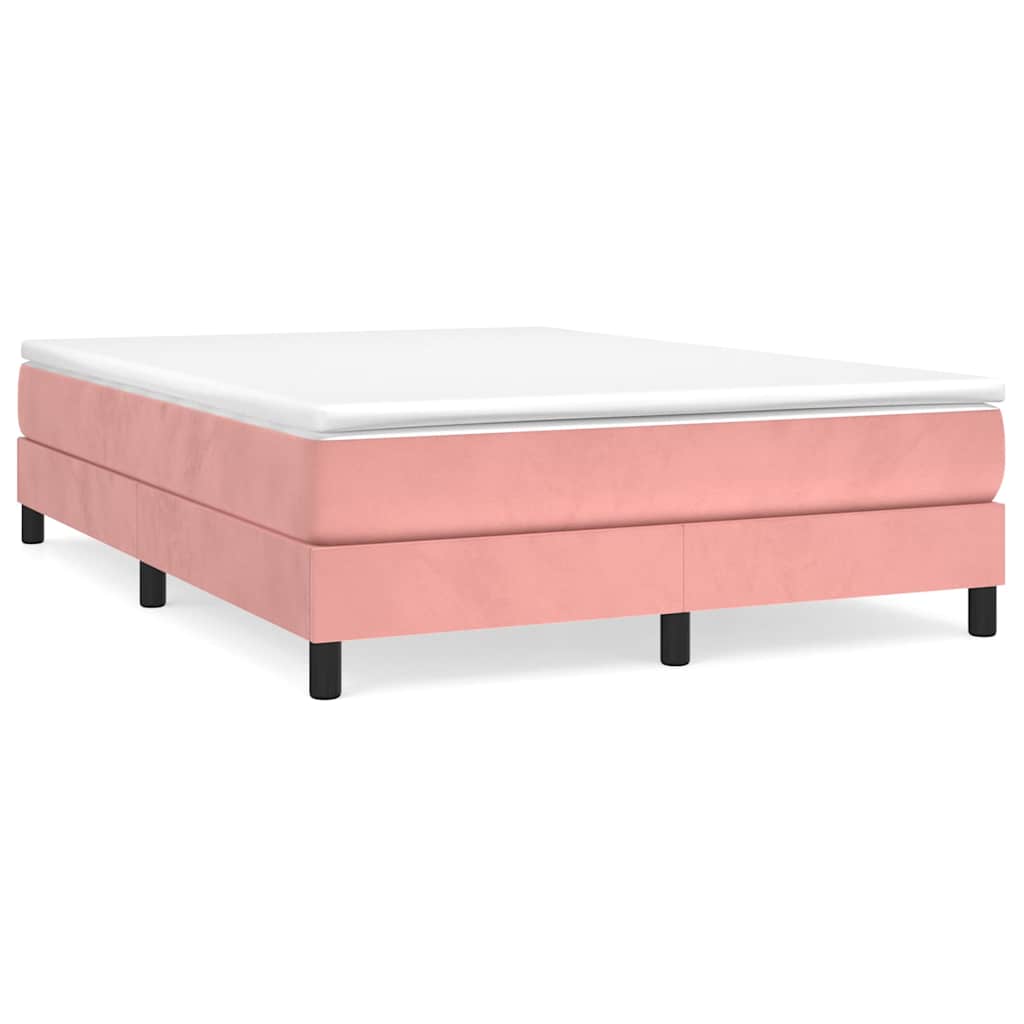 Vidaxl boxspring bed fluweel roze 140x200 cm
