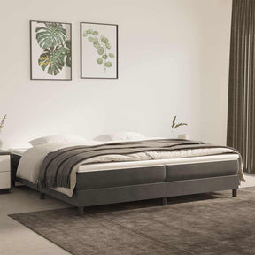 Vidaxl boxspring bed 200x200 cm fluweel donkergrijs