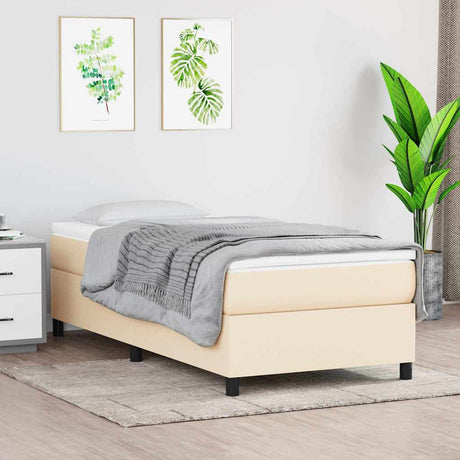Vidaxl boxspring bed 90x190 cm stof crèmekleurig