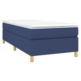 Vidaxl boxspring bed 90x200 cm stof blauw