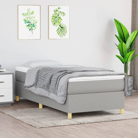 Vidaxl boxspring bed 100x200 cm stof lichtgrijs