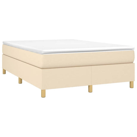 Vidaxl boxspring bed stof crèmekleurig 140x190 cm