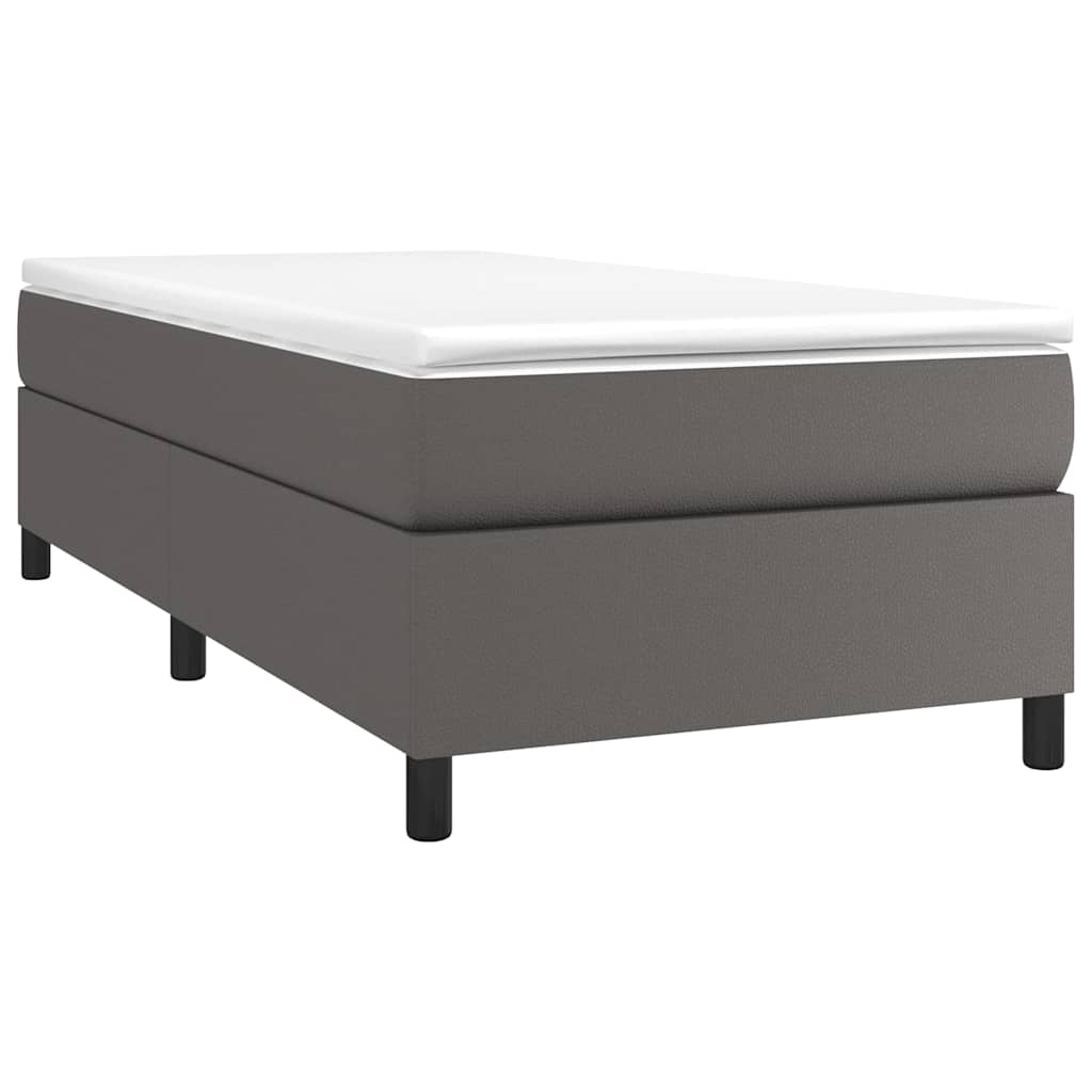 Vidaxl boxspring bed kunstleer grijs 90x200 cm