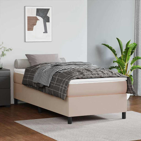 Vidaxl boxspring bed kunstleer cappuccinokleurig 100x200 cm