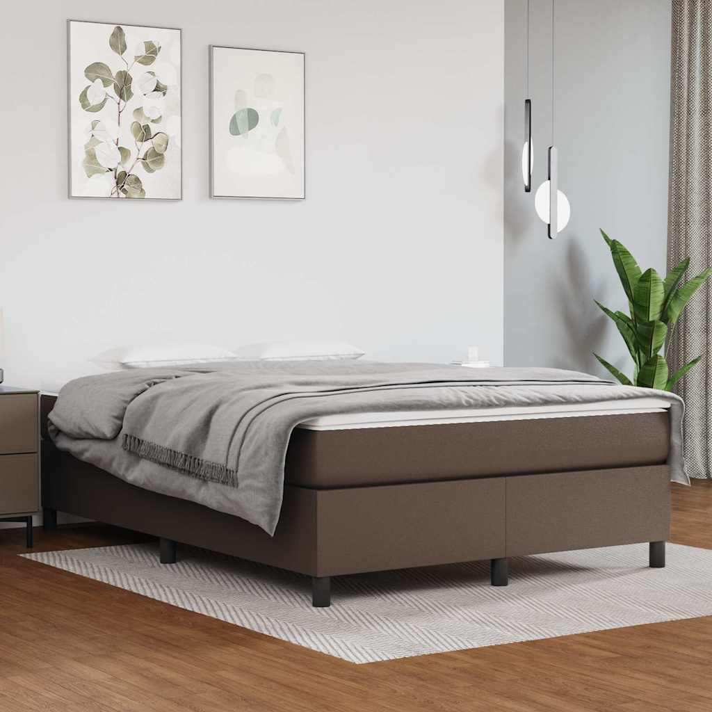 Vidaxl boxspring bed kunstleer bruin 140x200 cm