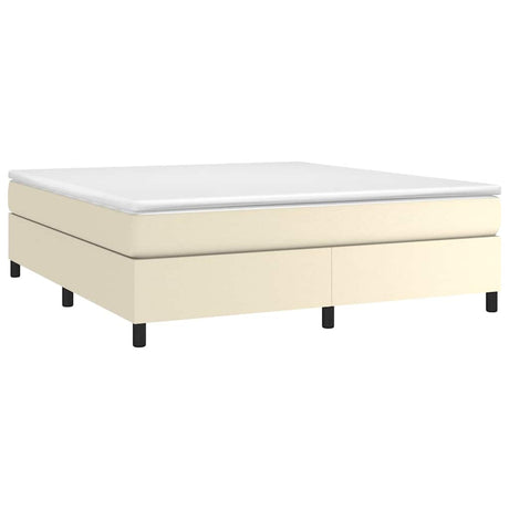 Vidaxl boxspring bed kunstleer crèmekleurig 160x200 cm