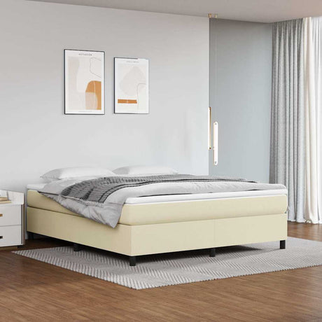 Vidaxl boxspring bed kunstleer crèmekleurig 160x200 cm