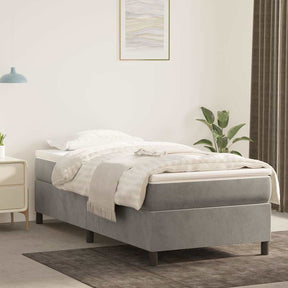 Vidaxl boxspring bed 80x200 cm fluweel lichtgrijs