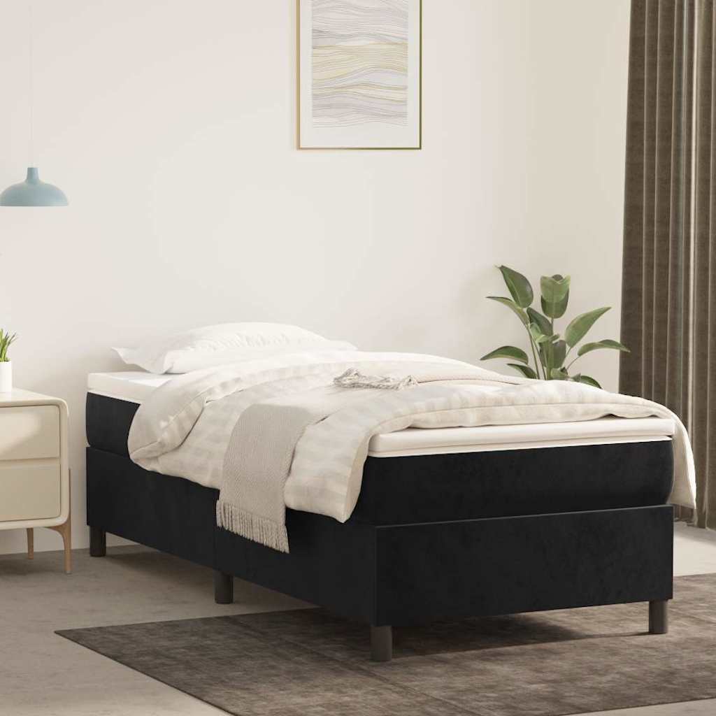 Vidaxl boxspring bed fluweel zwart 80x200 cm