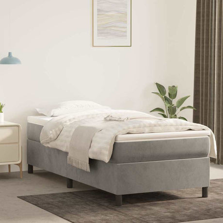 Vidaxl boxspring bed 90x190 cm fluweel lichtgrijs