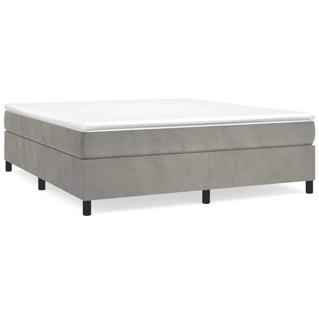 Vidaxl boxspring bed 160x200 cm fluweel lichtgrijs